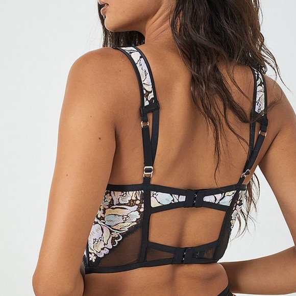 BNWT For Love & Lemons for Victoria's Secret 60s Floral Bustier Bra Top - Picture 2 of 5